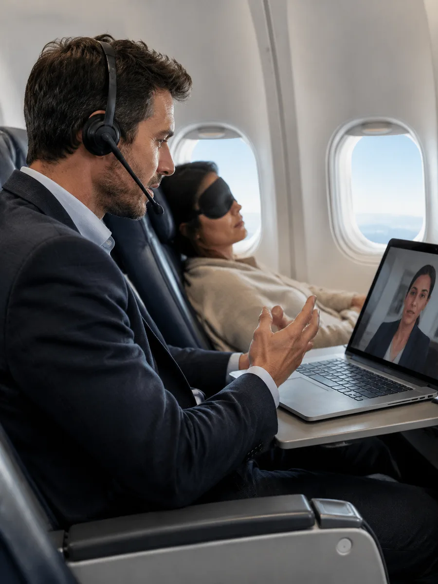 Fast Plane Wi-Fi Brings Noisy Work Calls — episode cover art